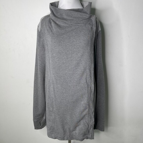 Lululemon Women's Heathered Grey Coast Long Sleeve Wrap II Size 12 - Picture 1 of 11